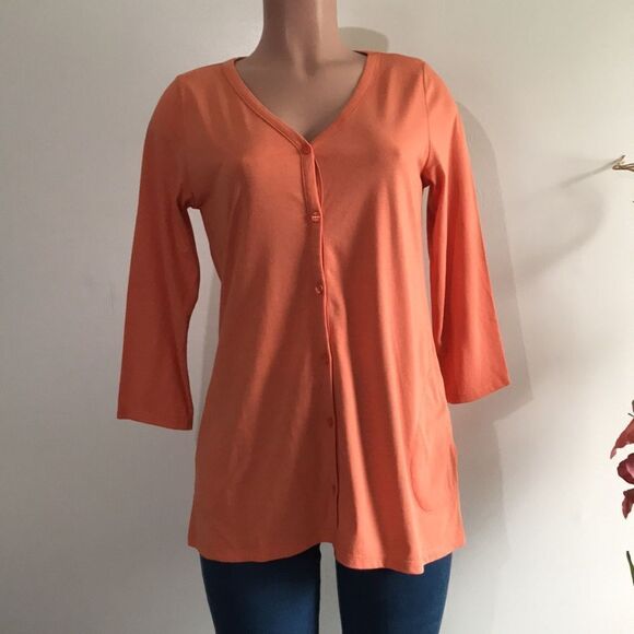 LOGO Principles by Lori Goldstein 3/4 Sleeve Cardigan - Picture 2 of 5